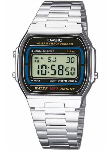 Casio Collection Ρολόι Μπαταρίας με Ασημί Μεταλλικό Μπρασελέ A164WA-1VES