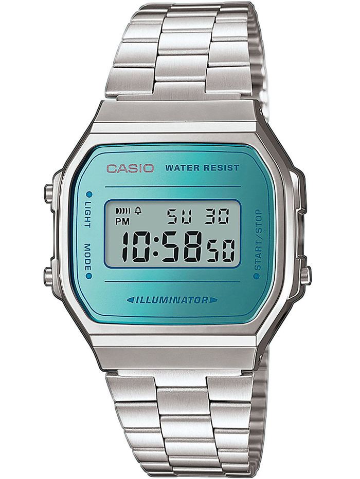 Casio Vintage Iconic Roloi Batarias me Asimi Metalliko Brasele A168WEM-2EF