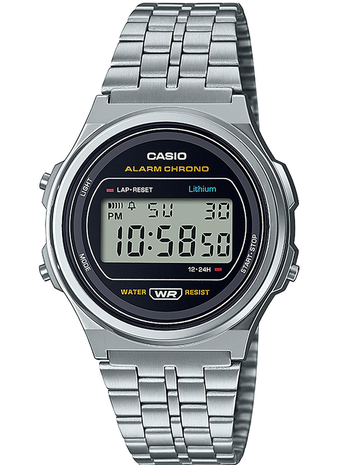 Casio Vintage Round Roloi Batarias me Asimi Metalliko Brasele A171WE-1AEF