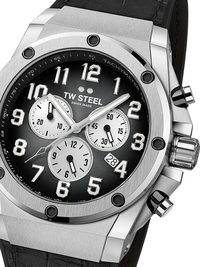 TW-Steel ACE Genesis Limited Edition Roloi Xronogafos Batarias me Mavro Dermatino Louraki ACE130