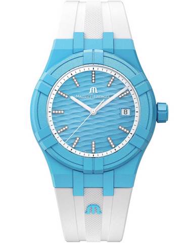 Maurice Lacroix Aikon #tide Ρολόι Μπαταρίας με Λευκό Καουτσούκ Λουράκι AI2008-AAAA1-3A0-0