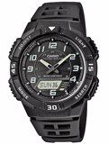 Casio Collection Roloi Xronogafos Iliakis Energias me Mavro Kaoutsouk Louraki AQ-S800W-1BVEF