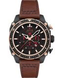 AVI-8 Hawker Hunter Dual Time Roloi Xronogafos Batarias me Kafe Dermatino Louraki AV-4100-09