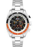 AVI-8 Hawker Hunter Dual Time Roloi Xronogafos Batarias me Asimi Metalliko Brasele AV-4100-11