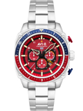 AVI-8 Hawker Hunter Dual Time Roloi Xronogafos Batarias me Asimi Metalliko Brasele AV-4100-22