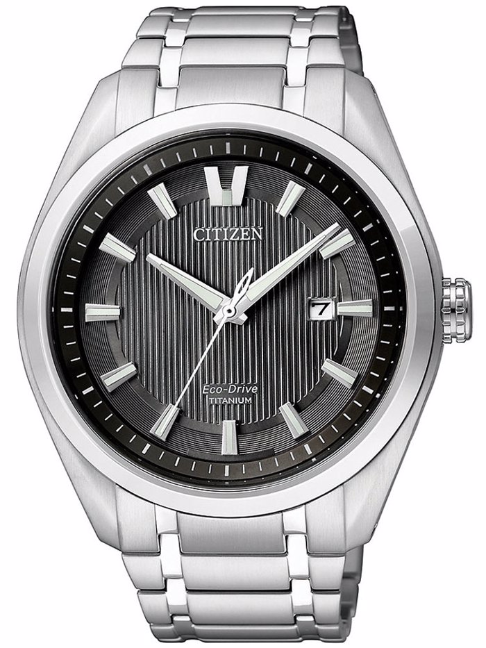 Citizen Eco-Drive Super-Titanium Roloi Iliakis Energias me Asimi Metalliko Brasele AW1240-57E