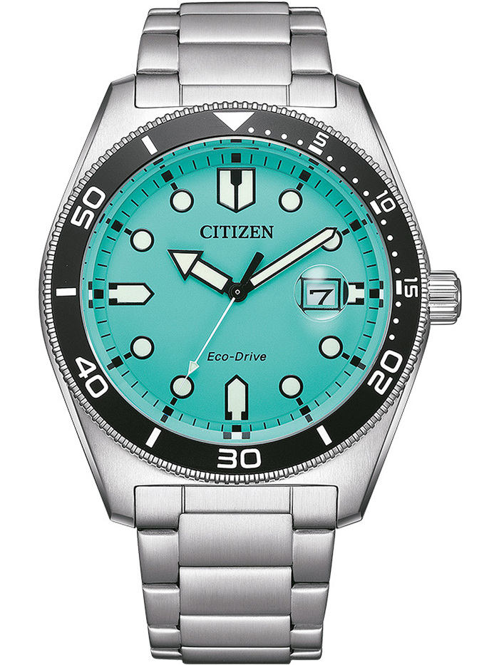 Citizen Eco-Drive Sport Roloi Iliakis Energias me Asimi Metalliko Brasele AW1760-81W