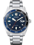 Citizen Eco-Drive Sport Roloi Iliakis Energias me Asimi Metalliko Brasele AW1761-89L