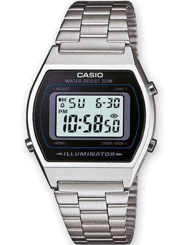 Casio Vintage Edgy Ρολόι Μπαταρίας με Ασημί Μεταλλικό Μπρασελέ B640WD-1AVEF
