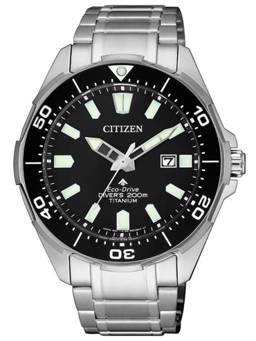 Citizen Eco-Drive Super-Titanium Promaster Ρολόι Ηλιακής Ενέργειας με Ασημί Μεταλλικό Μπρασελέ BN0200-81E