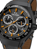 TW-Steel Fast Lane Limited Edition Roloi Xronogafos Batarias me Mavro Dermatino Louraki CE4070