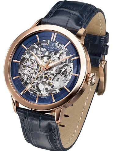 Carl von Zeyten Triberg Ρολόι Αυτόματο με Μπλε Δερμάτινο Λουράκι CVZ0013RBLS