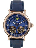 Carl von Zeyten Murg Moonphase Roloi Aftomato me Ble Dermatino Louraki CVZ0054RBSR