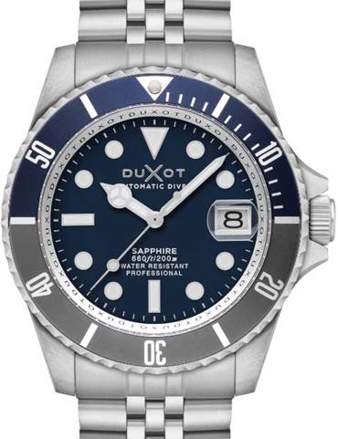 Duxot Atlantica Diver Ρολόι Αυτόματο με Ασημί Μεταλλικό Μπρασελέ DX-2057-44
