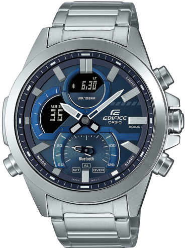 Casio Edifice Smartwatch Ρολόι Μπαταρίας με Ασημί Μεταλλικό Μπρασελέ ECB-30D-2AEF