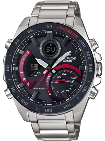 Casio Edifice Solar Smartwatch Ρολόι Ηλιακής Ενέργειας με Ασημί Μεταλλικό Μπρασελέ ECB-900DB-1AER