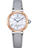 Citizen Eco-Drive Elegance Roloi Iliakis Energias me Ggri Oikologko Dermatino Louraki EM1074-15D