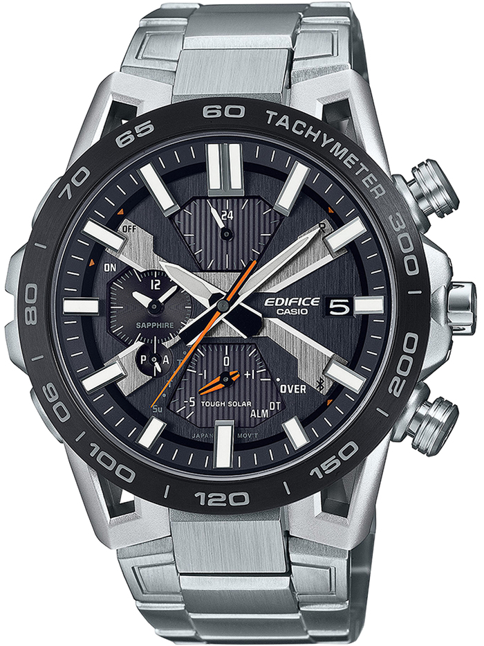 Casio Edifice Smartwatch Roloi Iliakis Energias me Asimi Metalliko Brasele EQB-2000DB-1AER