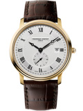 Frederique Constant Slimline Small Seconds Roloi Batarias me Kafe Dermatino Louraki FC-245M5S5