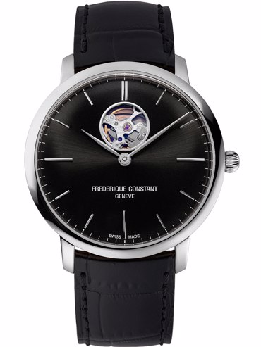 Frederique Constant Classic Slimline Ρολόι Αυτόματο με Μαύρο Δερμάτινο Λουράκι FC-312B4S6