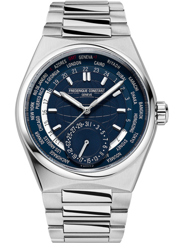 Frederique Constant Highlife Worldtimer Ρολόι Αυτόματο με Ασημί Μεταλλικό Μπρασελέ FC-718N4NH6B