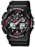 Casio G-Shock Roloi Xronogafos Batarias me Mavro Kaoutsouk Louraki GA-100-1A4ER