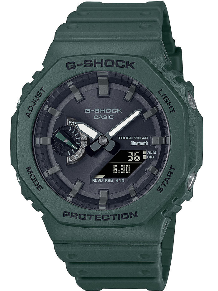 Casio G-Shock Smartwatch Roloi Iliakis Energias me Prasino Kaoutsouk Louraki GA-B2100-3AER