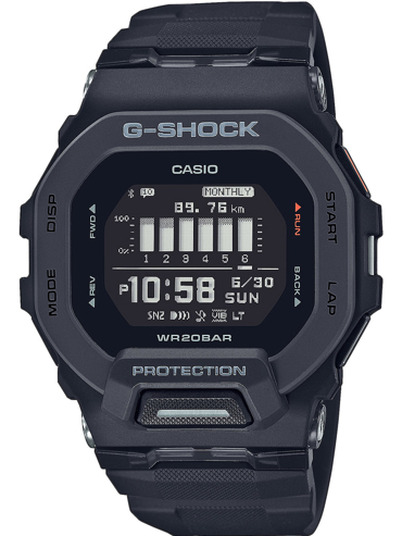 Casio G-Shock Smartwatch Ρολόι Μπαταρίας με Μαύρο Καουτσούκ Λουράκι GBD-200-1ER