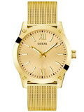 Guess Crescent Roloi Batarias me Xruso Metalliko Brasele GW0629G2