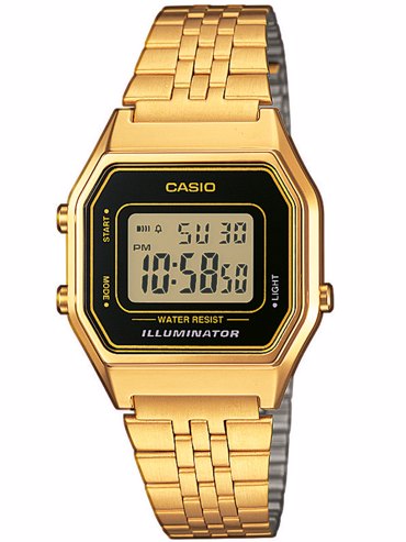 Casio Collection Ρολόι Μπαταρίας με Χρυσό Μεταλλικό Μπρασελέ LA680WEGA-1ER