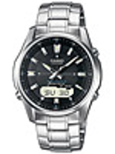 Casio Radio-Controlled Ρολόι Χρονογράφος Ηλιακής Ενέργειας με Ασημί Μεταλλικό Μπρασελέ LCW-M100DSE-1AER