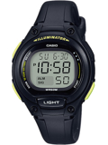 Casio Collection Roloi Batarias me Mavro Kaoutsouk Louraki LW-203-1BVEF