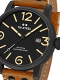 TW-Steel Maverick Roloi Batarias me Kafe Dermatino Louraki MS31