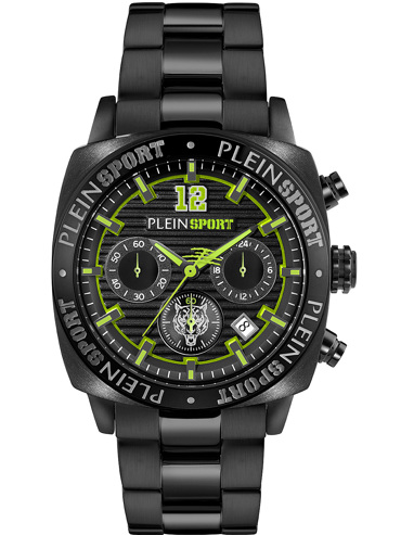 Plein Sport Wildcat Ρολόι Χρονογράφος Μπαταρίας με Μαύρο Μεταλλικό Μπρασελέ PSGBA1523