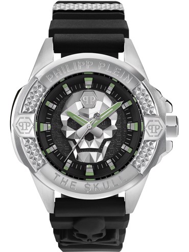 Philipp Plein The Skull Ρολόι Μπαταρίας με Μαύρο Καουτσούκ Λουράκι PWAAA0121