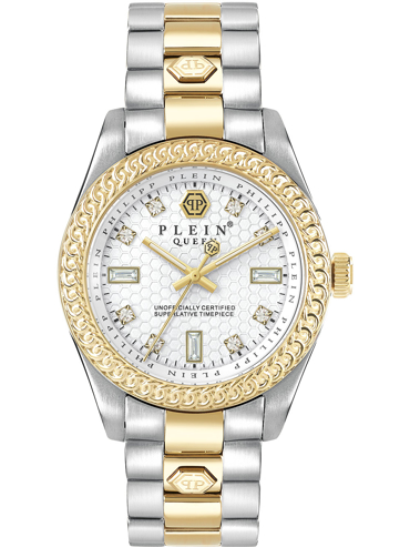 Philipp Plein Queen Crystal Ρολόι Μπαταρίας με Χρυσό / Ασημί Μεταλλικό Μπρασελέ PWDAA0521