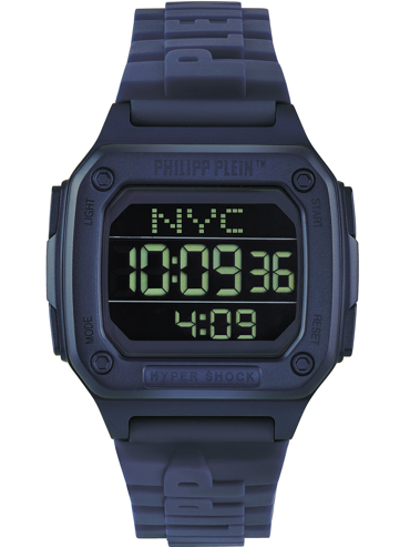 Philipp Plein Hyper Sport Ψηφιακό Ρολόι Μπαταρίας με Μπλε Καουτσούκ Λουράκι PWHAA0321