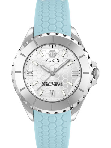 Philipp Plein Rock Couture Ρολόι Μπαταρίας με Μπλε Καουτσούκ Λουράκι PWPOA0124