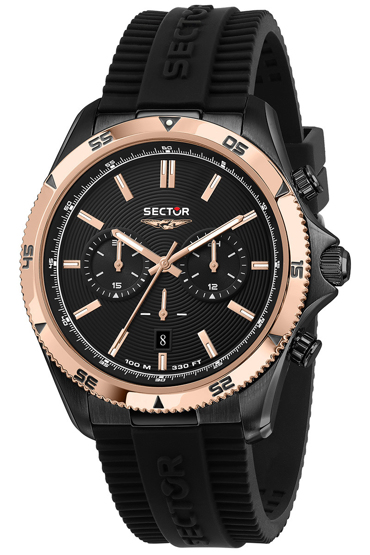 Sector Ρολόι Χρονογράφος Μπαταρίας με Μαύρο Καουτσούκ Λουράκι R3271631004