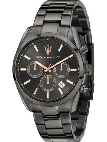 Maserati Attrazione Ρολόι Μπαταρίας με Γκρι Μεταλλικό Μπρασελέ R8853151001