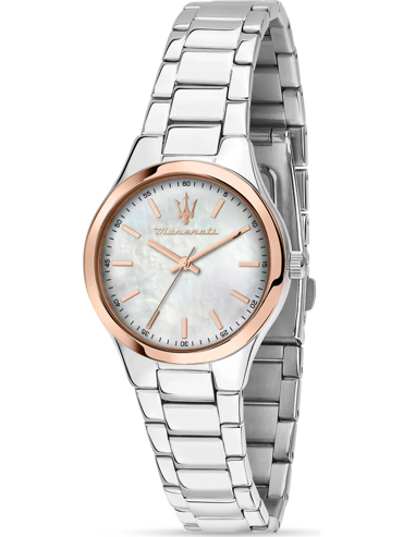 Maserati Attrazione Ρολόι Μπαταρίας με Ασημί Μεταλλικό Μπρασελέ R8853151503