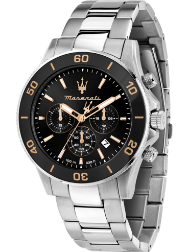 Maserati Competizione Ρολόι Χρονογράφος Μπαταρίας με Ασημί Μεταλλικό Μπρασελέ R8873600003