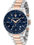 Maserati Sfida Roloi Xronogafos Batarias me Roz Xruso / Asimi Metalliko Brasele R8873640022