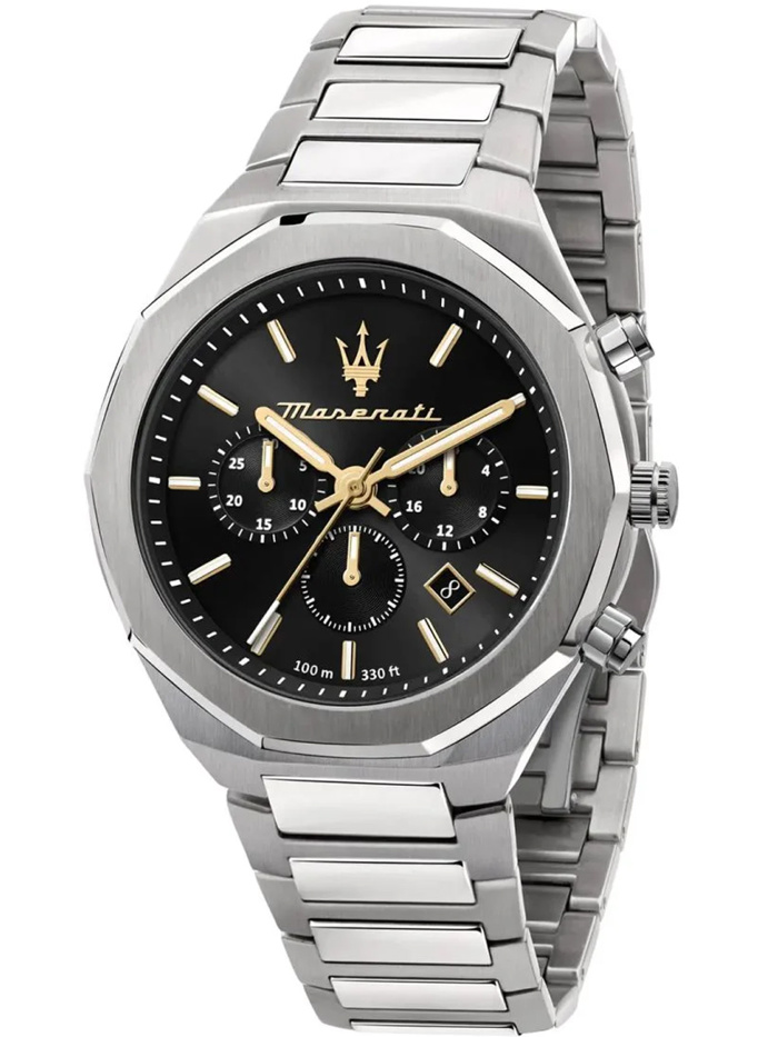 Maserati Stile Roloi Xronogafos Batarias me Asimi Metalliko Brasele R8873642010