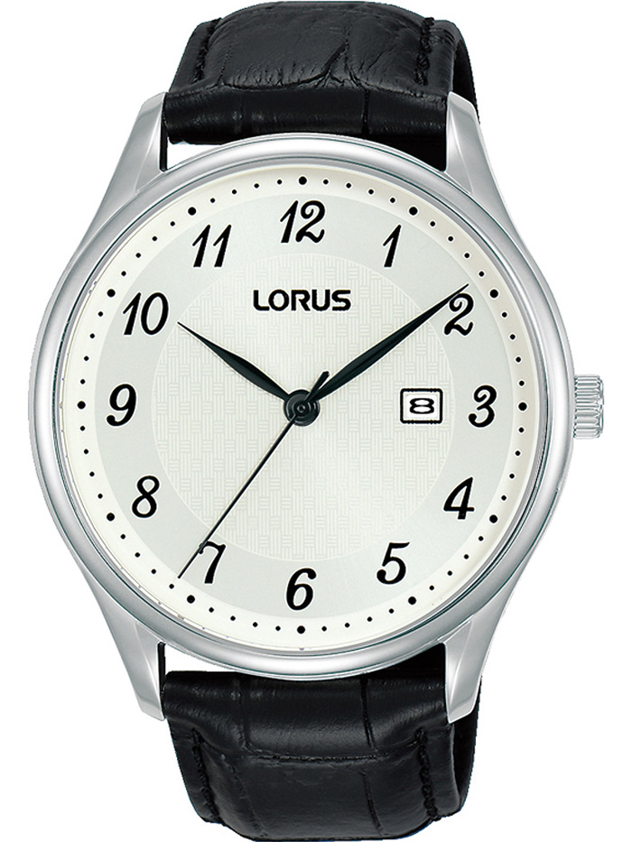 Lorus Classic Roloi Batarias me Mavro Dermatino Louraki RH913PX9