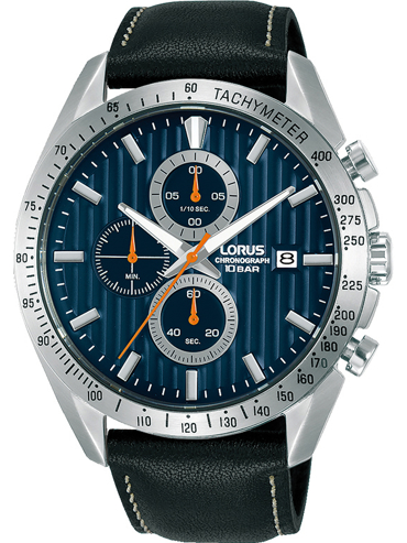 Lorus Sport Ρολόι Χρονογράφος Μπαταρίας με Μαύρο Δερμάτινο Λουράκι RM311HX9
