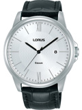 Lorus Classic Roloi Batarias me Mavro Dermatino Louraki RS941DX9