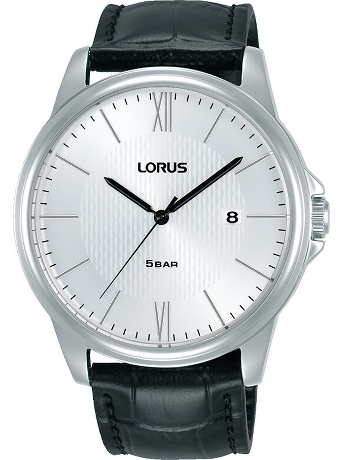 Lorus Classic Roloi Batarias me Mavro Dermatino Louraki RS941DX9