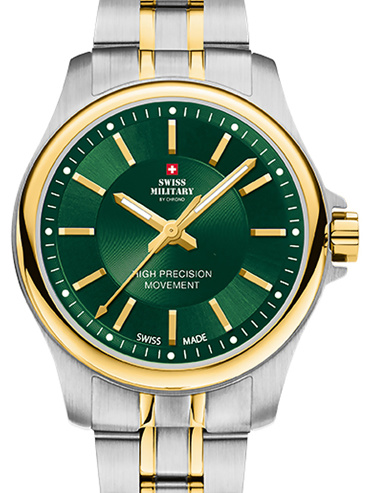 Swiss Military by Chrono Ρολόι Μπαταρίας με Χρυσό / Ασημί Μεταλλικό Μπρασελέ SM30201.32
