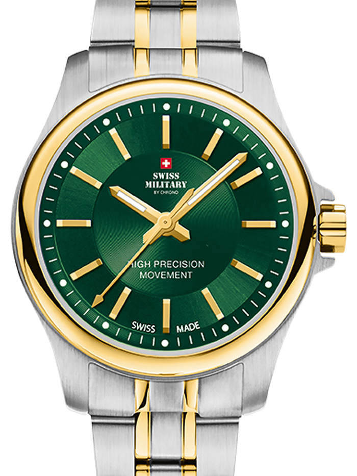 Swiss Military by Chrono Roloi Batarias me Xruso / Asimi Metalliko Brasele SM30201.32
